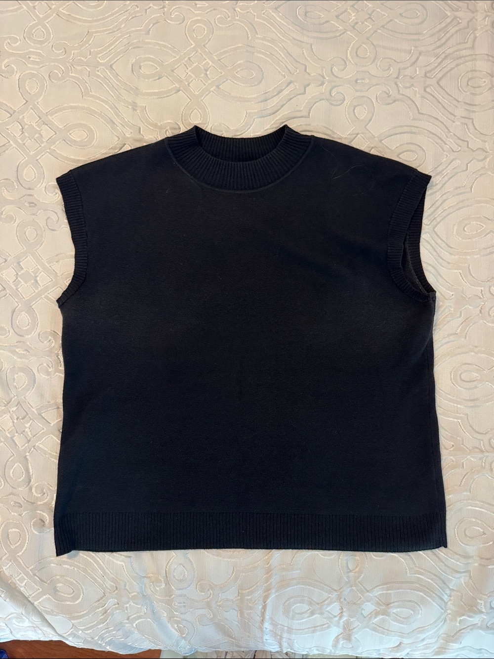 Talbots Cap Sleeve Mockneck Sweater - Black
